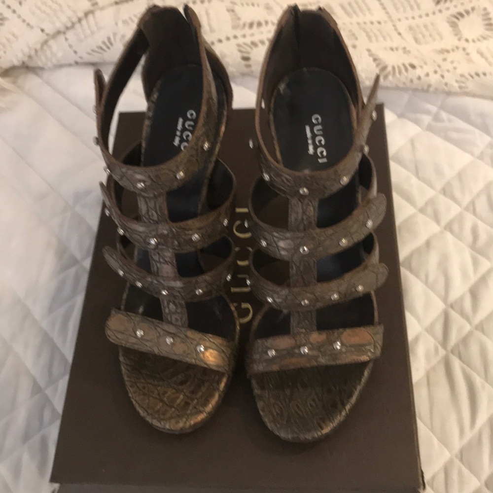 Gucci gladiator style sandals- worn once!